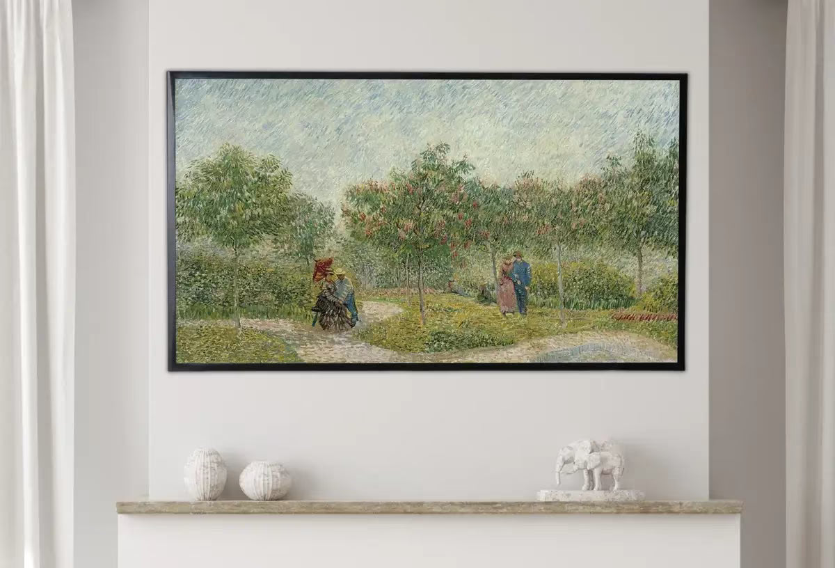 Samsung Frame TV Art 4K Garden with Lovers Famous Painting by Vincent van Gogh. Instant Download van Gogh Art for the Frame TV. Vintage Art – Frame TV  Art
