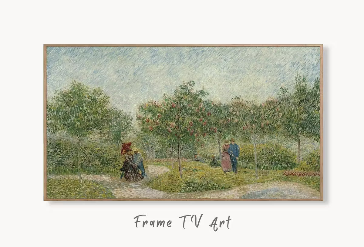 Samsung Frame TV Art 4K Garden with Lovers Famous Painting by Vincent van Gogh. Instant Download van Gogh Art for the Frame TV. Vintage Art – Frame TV  Art