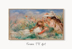 Samsung Frame TV Art 4K Girls in the Grass by Auguste Renoir. Famous Antique Oil Painting. Landscape Vintage Impressionist Art for Frame TV – Frame TV  Art