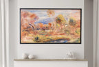 Detail view of artwork from Samsung Frame TV Art 4K Glade (Clairière) by Auguste Renoir. Famous Antique Oil Painting. Landscape Vintage Impressionist Art for Frame TV. (variation 2)