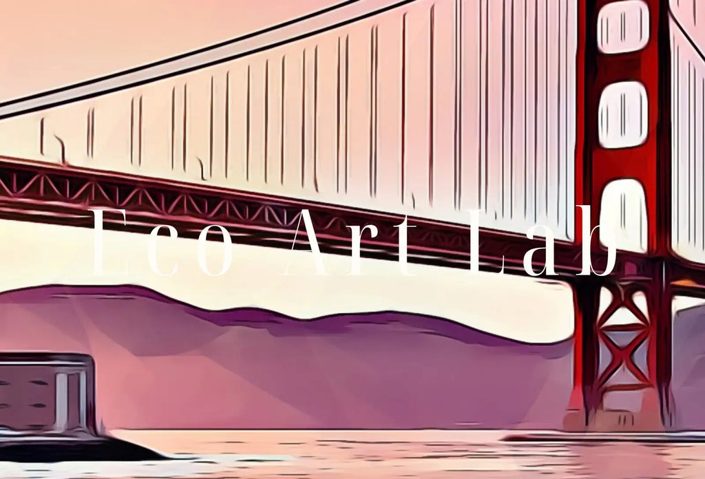 Included artwork preview showing first selection of artworks from Samsung Frame TV Art 4K Golden Gate Bridge Digital Painting. Instant Download Art for TV. Colorful Frame TV Art.
