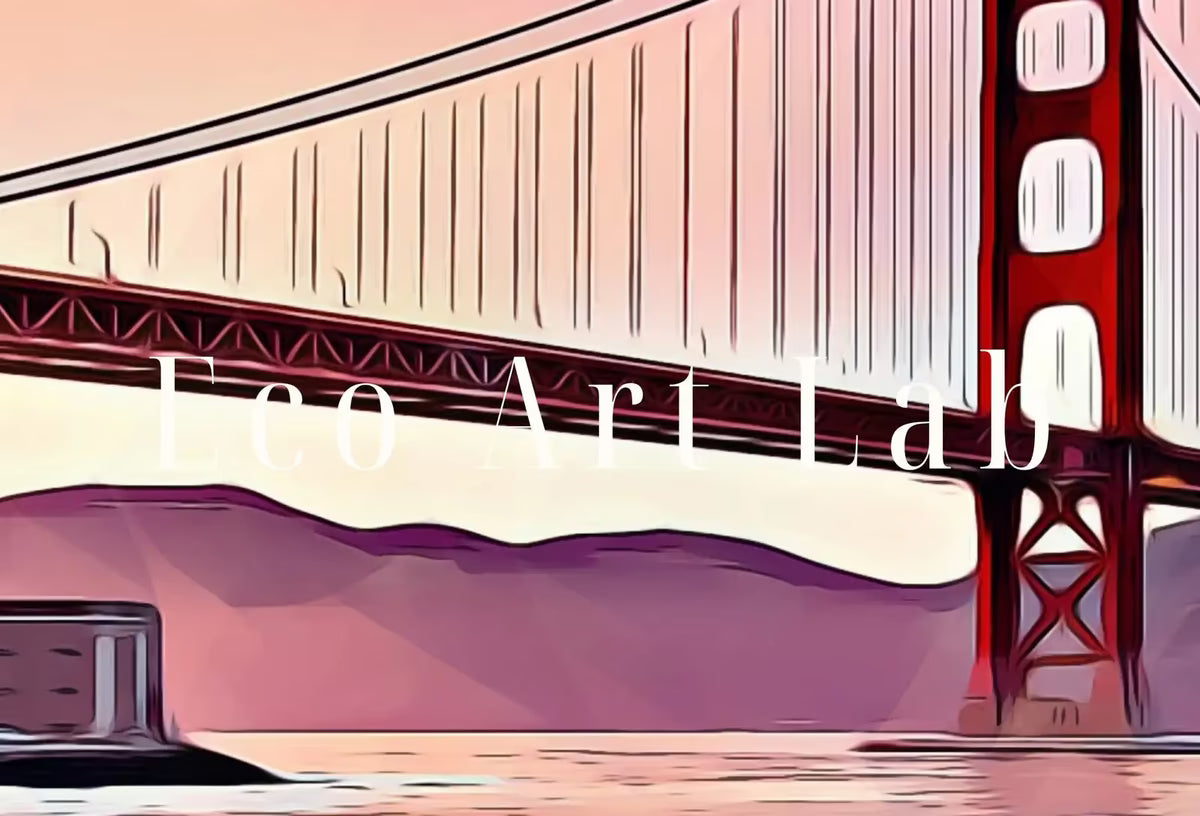 Samsung Frame TV Art 4K Golden Gate Bridge Digital Painting. Instant Download Art for TV. Colorful Frame TV Art – Frame TV  Art