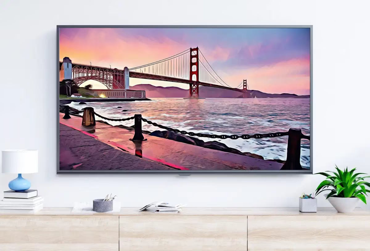 Samsung Frame TV Art 4K Golden Gate Bridge Digital Painting. Instant Download Art for TV. Colorful Frame TV Art – Frame TV  Art