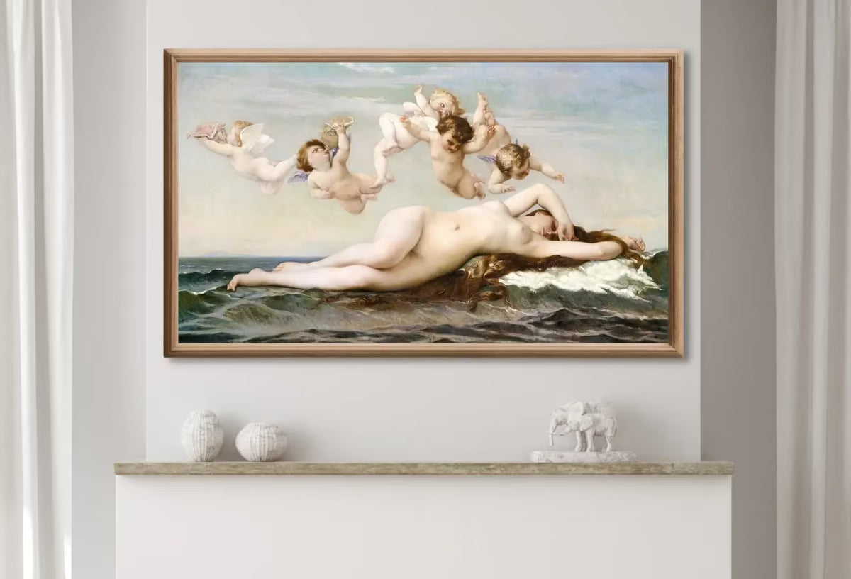 Samsung Frame TV Art 4K Greek Mythology Art Birth of Venus Vintage Painting. Instant Download Antique Nude Greek Goddess Art for Frame TV – Frame TV  Art