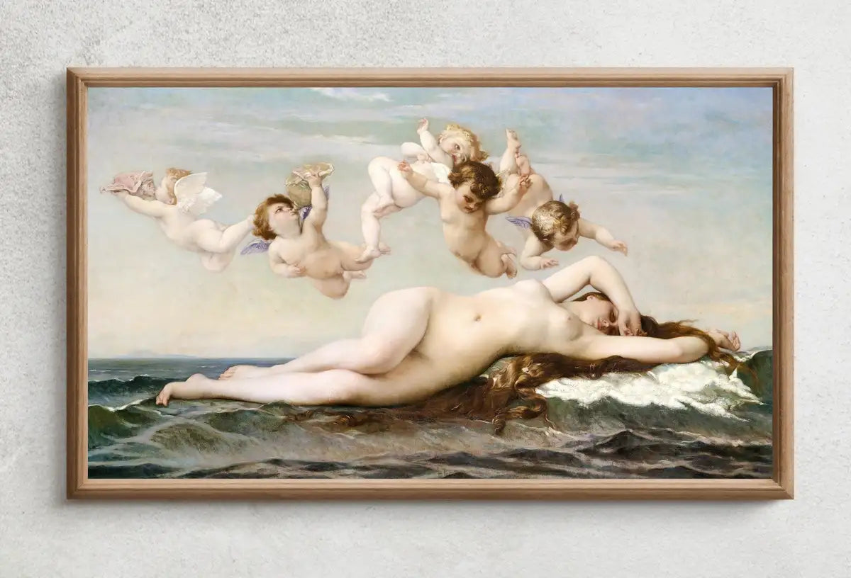 Second included artwork preview from Samsung Frame TV Art 4K Greek Mythology Art Birth of Venus Vintage Painting. Instant Download Antique Nude Greek Goddess Art for Frame TV featuring various scenes.