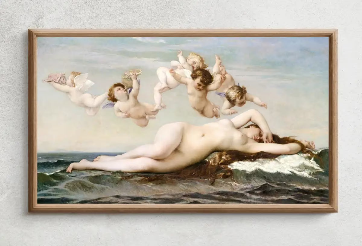 Samsung Frame TV Art 4K Greek Mythology Art Birth of Venus Vintage Painting. Instant Download Antique Nude Greek Goddess Art for Frame TV – Frame TV  Art