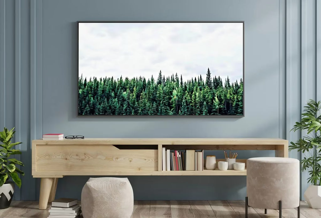 Samsung Frame TV Art 4K Green Forest Landscape Nature Wall Art. Instant Download Forest Photography. Pine Trees Art for Frame TV – Frame TV  Art