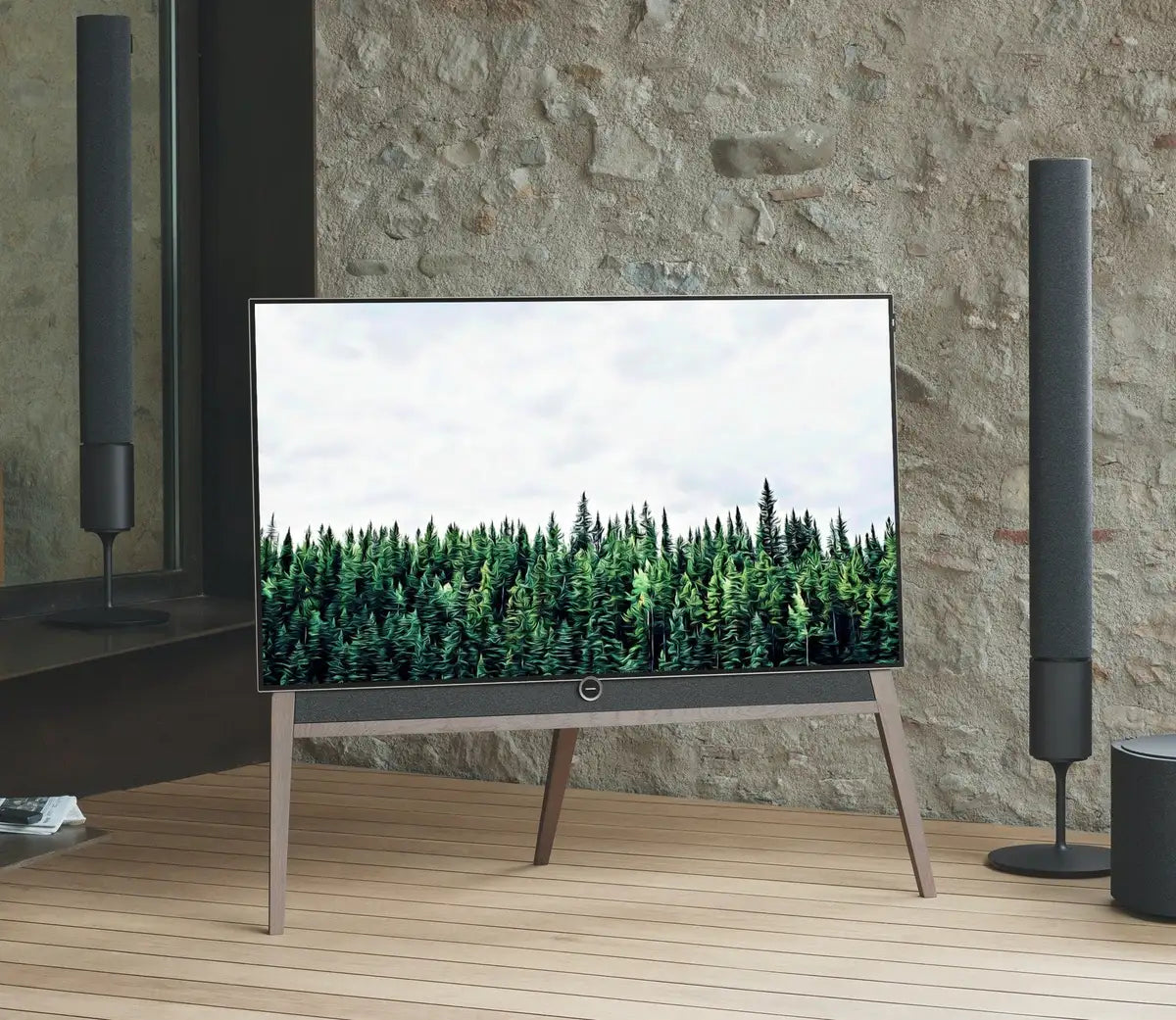 Detail view of artwork from Samsung Frame TV Art 4K Green Forest Landscape Nature Wall Art. Instant Download Forest Photography. Pine Trees Art for Frame TV. (variation 5)