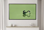 Samsung Frame TV Art 4K Green Frog Sitting in Pond Digital Painting. Instant Download Frog Art for the Samsung Frame TV. Green Art for TV – Frame TV  Art