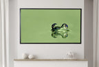 Included artwork preview showing first selection of artworks from Samsung Frame TV Art 4K Green Frog Sitting in Pond Digital Painting. Instant Download Frog Art for the Samsung Frame TV. Green Art for TV.