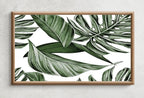 Detail view of artwork from Samsung Frame TV Art 4K Green Tropical Leaves Botanical Wall Art. Instant Download Nature Digital Painting. Palm Leaf Art for the Frame TV. (variation 2)