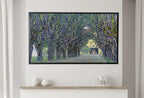 Detail view of artwork from Samsung Frame TV Art 4K Gustav Klimt Avenue in the Park Famous Art Nouveau Painting. Antique Classic Klimt Art for Frame TV. Downloadable. (variation 2)