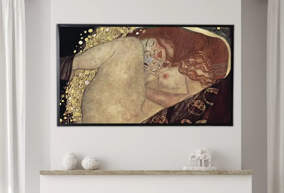 Samsung Frame TV Art 4K Gustav Klimt Danae Ancient Greek Mythology Art Vintage Painting. Nude Greek Goddess Art for Frame TV. Downloadable – Frame TV  Art