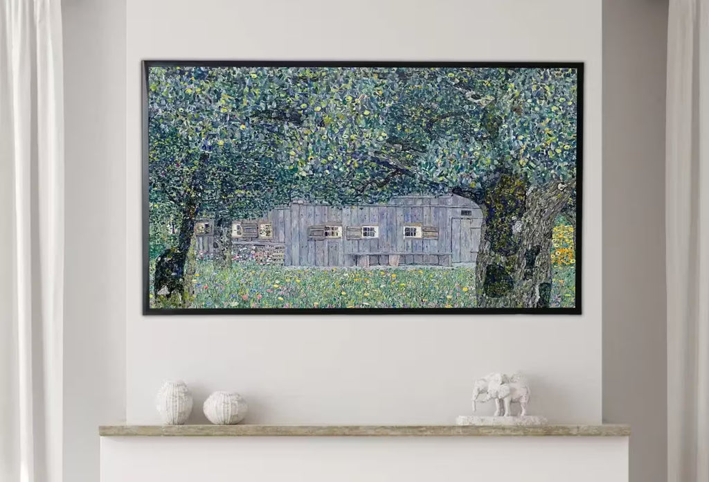 Samsung Frame TV Art 4K Gustav Klimt Farmhouse in Austria Famous Art Nouveau Painting. Antique Classic Klimt Art for Frame TV. Downloadable – Frame TV  Art