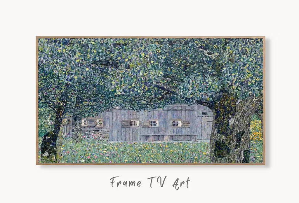 Samsung Frame TV Art 4K Gustav Klimt Farmhouse in Austria Famous Art Nouveau Painting. Antique Classic Klimt Art for Frame TV. Downloadable – Frame TV  Art