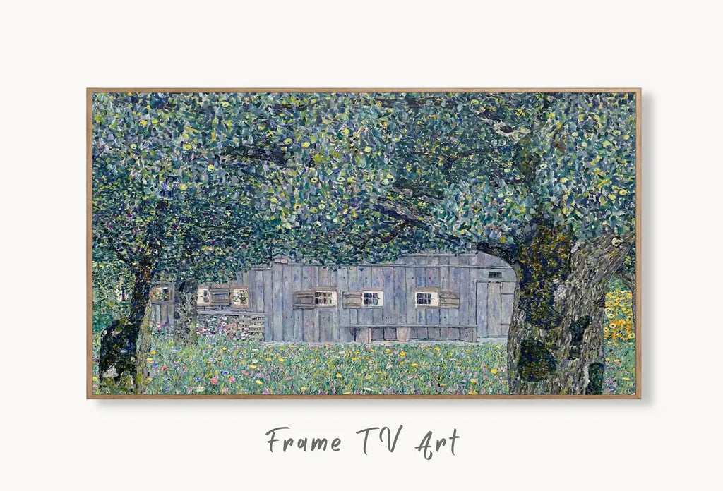 Art pour TV Frame 4K, célèbre peinture Art Nouveau de Gustav Klimt de ferme en Autriche, classique antique de Klimt à télécharger pour TV Frame
