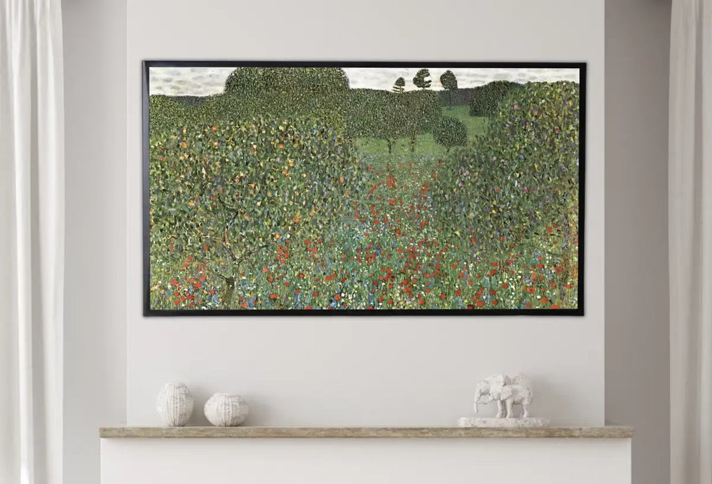 Samsung Frame TV Art 4K Gustav Klimt Flower Field Famous Art Nouveau Painting. Antique Floral Classic Klimt Art for Frame TV. Downloadable – Frame TV  Art