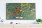 Detail view of artwork from Samsung Frame TV Art 4K Gustav Klimt Flower Garden Famous Art Nouveau Painting. Antique Floral Classic Klimt Art for Frame TV. Downloadable. (variation 2)
