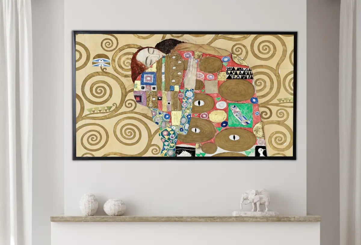 Samsung Frame TV Art 4K Gustav Klimt "Fulfillment" Famous Art Nouveau Painting. Antique Romantic Classic Klimt Art for Frame TV Downloadable – Frame TV Digital Download Art – Digital Download