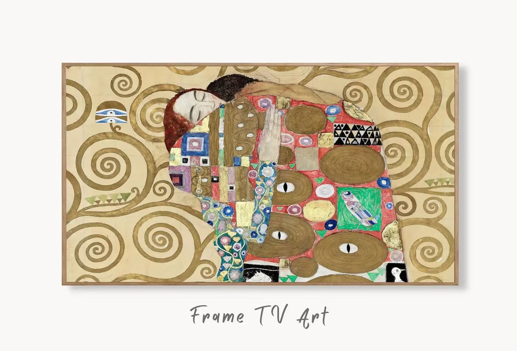 Samsung Frame TV Art 4K Gustav Klimt "Fulfillment" Famous Art Nouveau Painting. Antique Romantic Classic Klimt Art for Frame TV Downloadable – Frame TV  Art