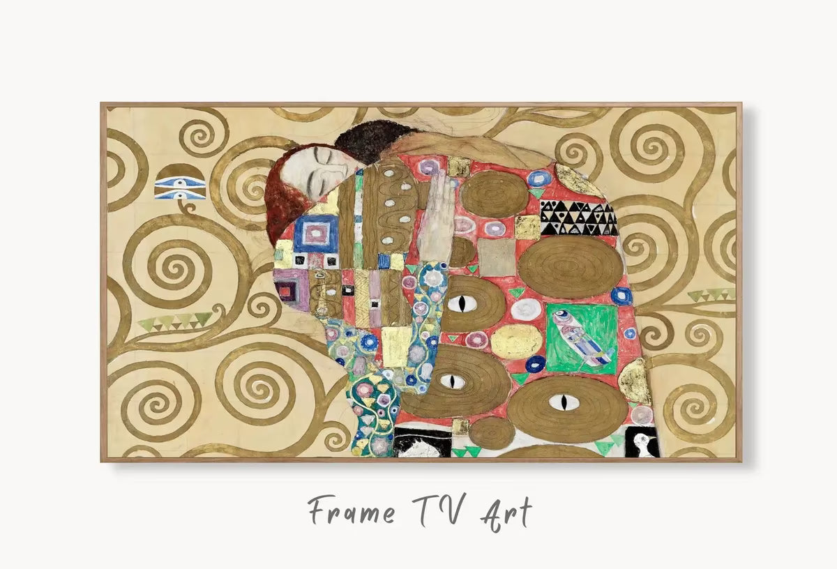 Samsung Frame TV Art 4K Gustav Klimt "Fulfillment" Famous Art Nouveau Painting. Antique Romantic Classic Klimt Art for Frame TV Downloadable – Frame TV  Art