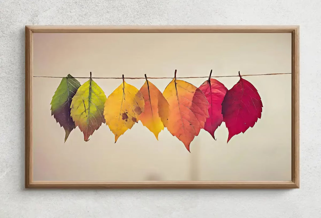 Samsung Frame TV Art 4K Hanging Autumn Leaves Digital Painting. Instant Download Fall Art for the Samsung Frame TV. Nature Art for TV – Frame TV  Art