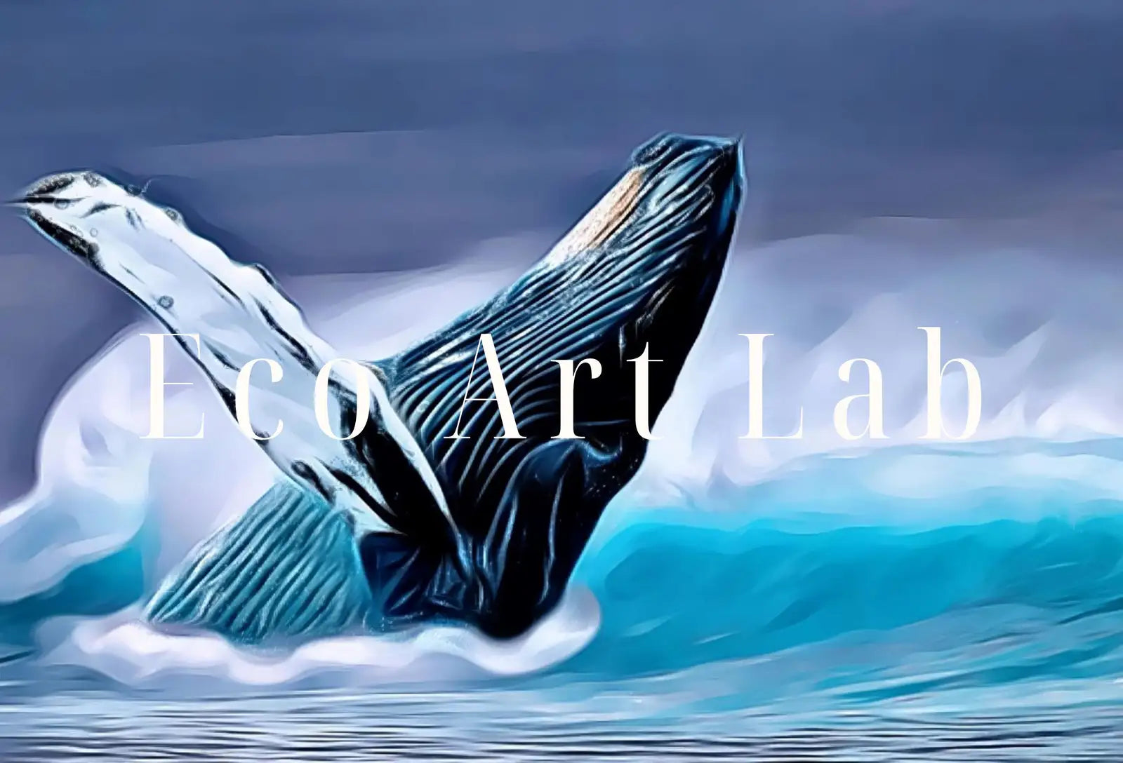 Detail view of artwork from Samsung Frame TV Art 4K Humpback Whale Art Digital Painting. Instant Download Jumping Whale Ocean Art. Digital Whale Art for Frame TV. (variation 1)