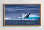 Samsung Frame TV Art 4K Humpback Whale Art Digital Painting. Instant Download Jumping Whale Ocean Art. Digital Whale Art for Frame TV – Frame TV  Art
