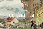 Included artwork preview showing first selection of artworks from Samsung Frame TV Art 4K Impressionist Road in Versailles Vintage Painting. Instant Download Vintage Nature Art for Samsung Frame TV. TV Art.