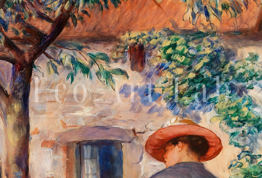 Detail view of artwork from Samsung Frame TV Art 4K In Brittany (En Bretagne) by Auguste Renoir. Famous Antique Oil Painting. Vintage Impressionist Art for Frame TV. (variation 1)