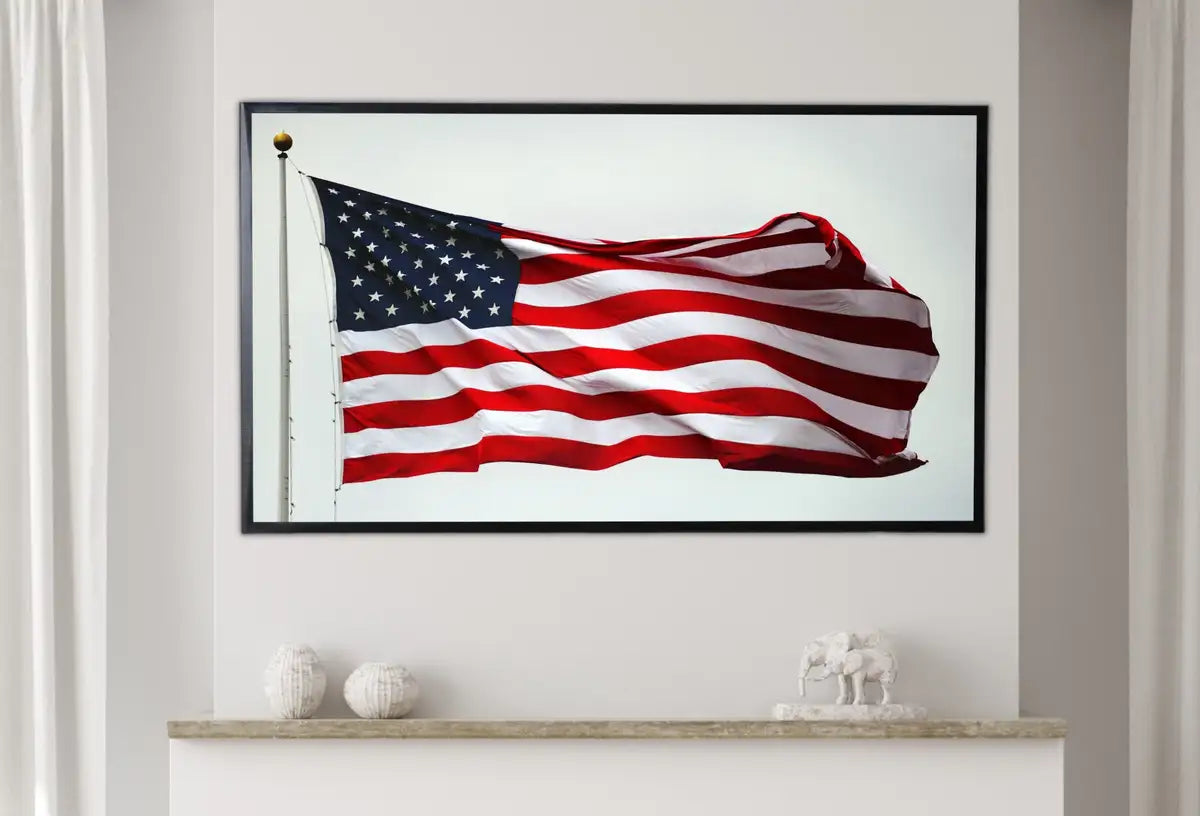 Detail view of artwork from Samsung Frame TV Art 4K Independence Day 4th of July Decor. Patriotic USA American Flag. Instant Digital Download. Art for TV. (variation 2)