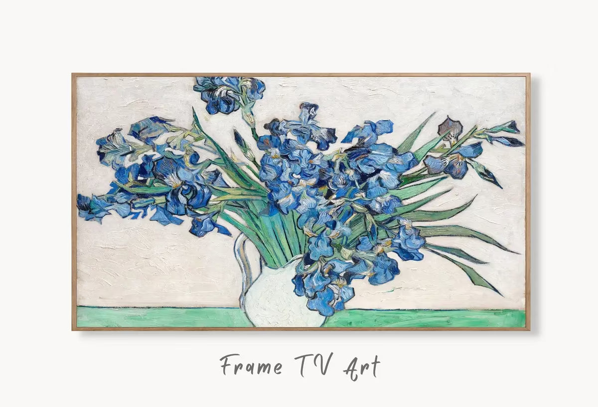 Samsung Frame TV Art 4K Irises Famous Still Life Painting by Vincent van Gogh. Instant Download van Gogh Art for Frame TV. Vintage Wall Art – Frame TV  Art