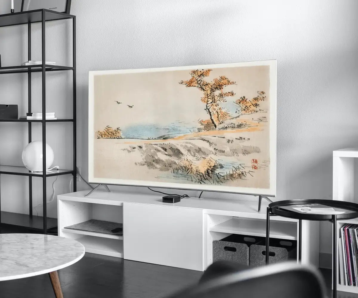 Detail view of artwork from Samsung Frame TV Art 4K Lake Landscape Vintage Japanese Wall Art. Instant Download Antique Japanese Art for the Frame TV. Vintage Wall Art. (variation 2)