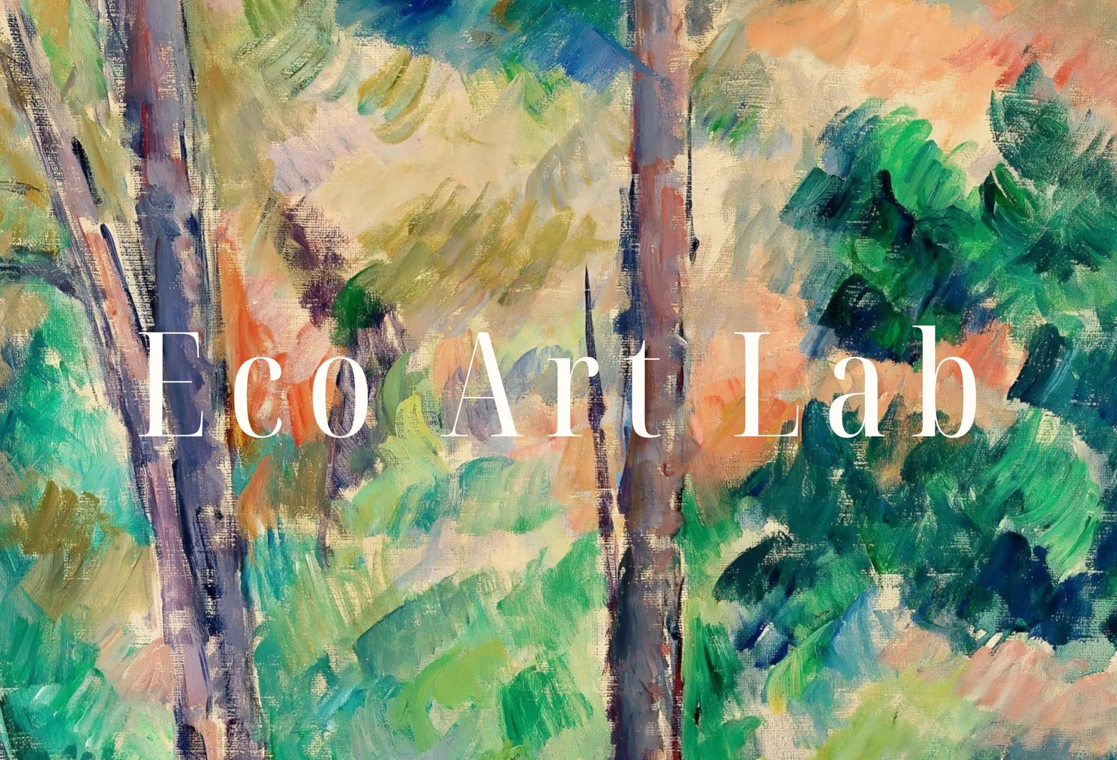 Detail view of artwork from Samsung Frame TV Art 4K Millstone & Cistern Under Tree Famous Paul Cézanne Painting. Instant Download Nature Landscape Wall Art for Frame TV. (variation 1)