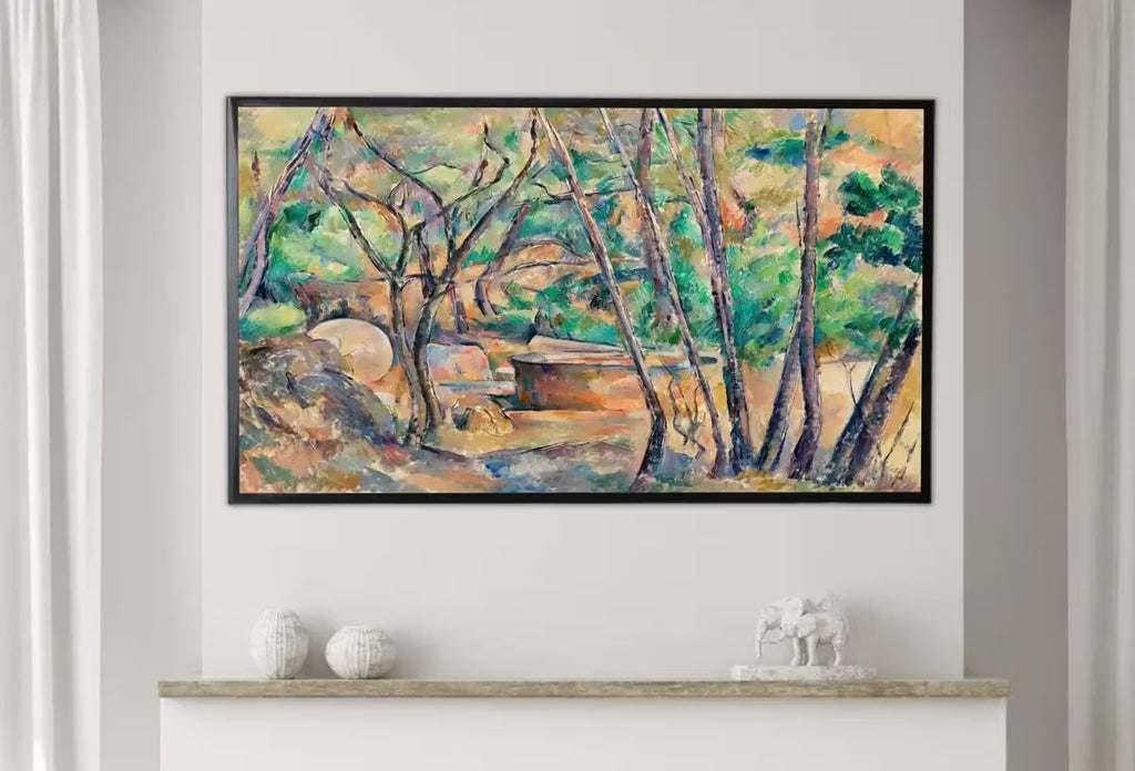 Samsung Frame TV Art 4K Millstone & Cistern Under Tree Famous Paul Cézanne Painting. Instant Download Nature Landscape Wall Art for Frame TV – Frame TV  Art