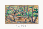 Samsung Frame TV Art 4K Millstone & Cistern Under Tree Famous Paul Cézanne Painting. Instant Download Nature Landscape Wall Art for Frame TV – Frame TV  Art