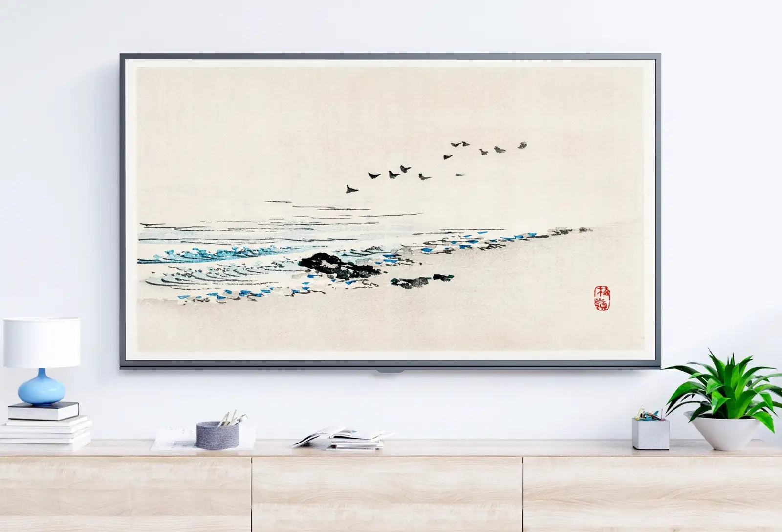 Included artwork preview showing first selection of artworks from Samsung Frame TV Art 4K Minimalist Beach Vintage Japanese Wall Art. Instant Download Antique Japanese Art for the Frame TV. Vintage Wall Art.