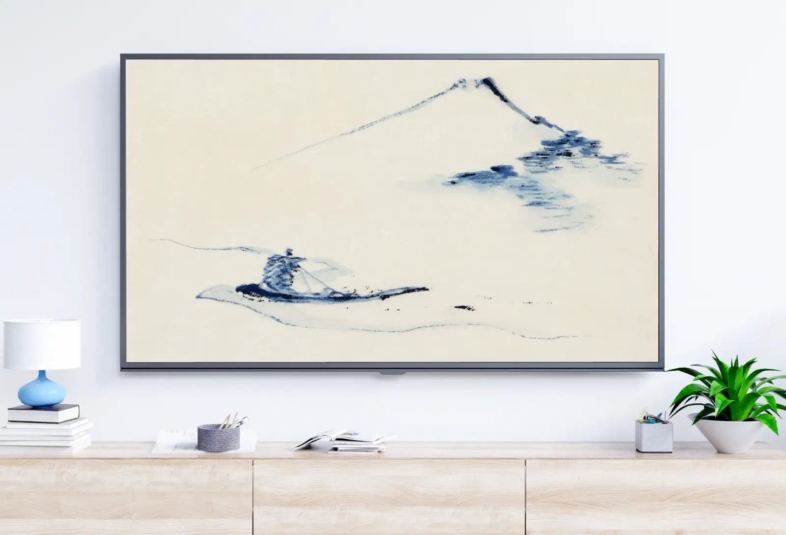 Included artwork preview showing first selection of artworks from Samsung Frame TV Art 4K Minimalist Mount Fuji Landscape Vintage Japanese Wall Art. Instant Download Antique Japanese Art for the Frame TV..