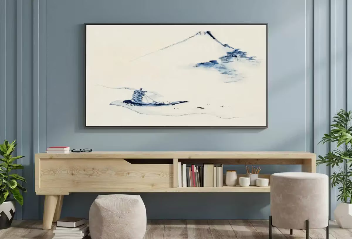 Samsung Frame TV Art 4K Minimalist Mount Fuji Landscape Vintage Japanese Wall Art. Instant Download Antique Japanese Art for the Frame TV. – Frame TV  Art