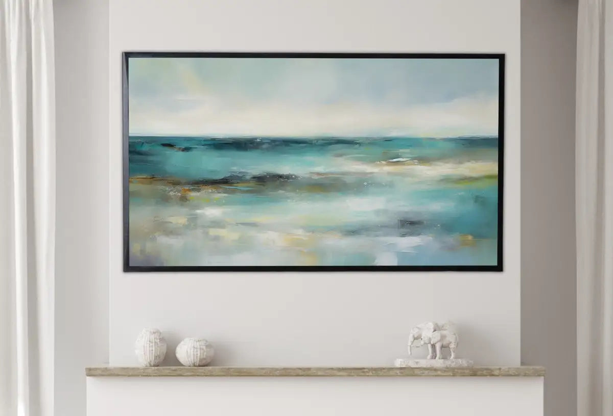 Detail view of artwork from Samsung Frame TV Art 4K Minimalist Neutral Abstract Painting. Muted Wall Decor. Instant Download Art for the Frame TV. Abstract Art for TV. (variation 2)