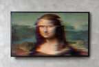 Detail view of artwork from Samsung Frame TV Art 4K Mona Lisa Altered Classic Painting. Glitch Art for Frame TV. Altered Vintage Home Decor. TV Art. (variation 3)