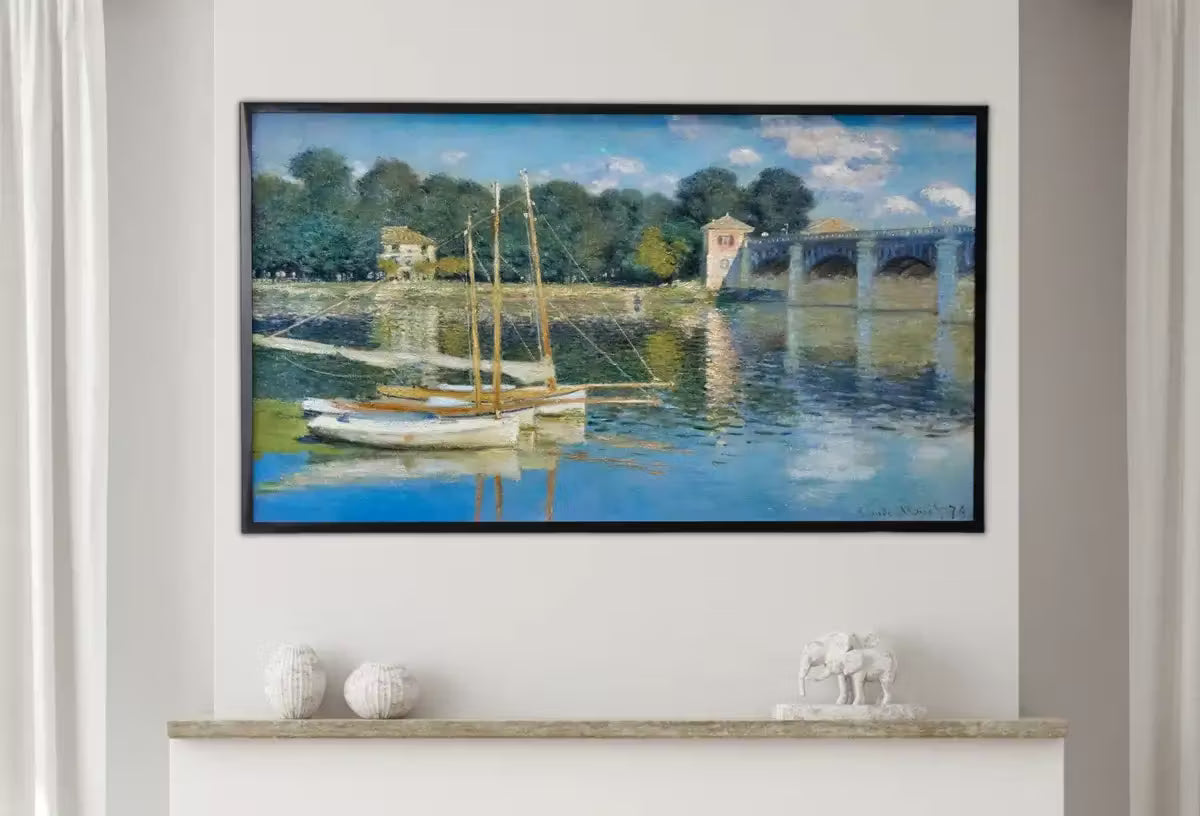 Samsung Frame TV Art 4K Monet Argenteuil Bridge Famous Painting. Instant Download Vintage Art for Samsung Frame TV. Claude Monet Art for TV – Frame TV  Art