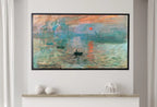Detail view of artwork from Samsung Frame TV Art 4K Monet Impression, Sunrise Famous Painting. Instant Download Vintage Art for Samsung Frame TV. Claude Monet TV Art. (variation 2)