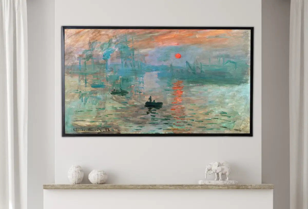 Impression, soleil levant par Claude Monet pour Frame TV 4K : Téléchargement instantané d’une célèbre peinture de Monet. Ambiance artistique et vintage.