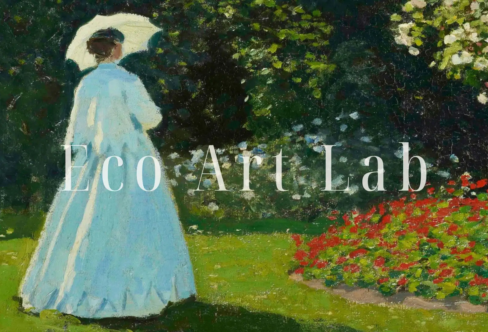 Detail view of artwork from Samsung Frame TV Art 4K Monet Lady in The Garden Famous Painting. Instant Download Vintage Art for Samsung Frame TV. Claude Monet Art for TV. (variation 2)