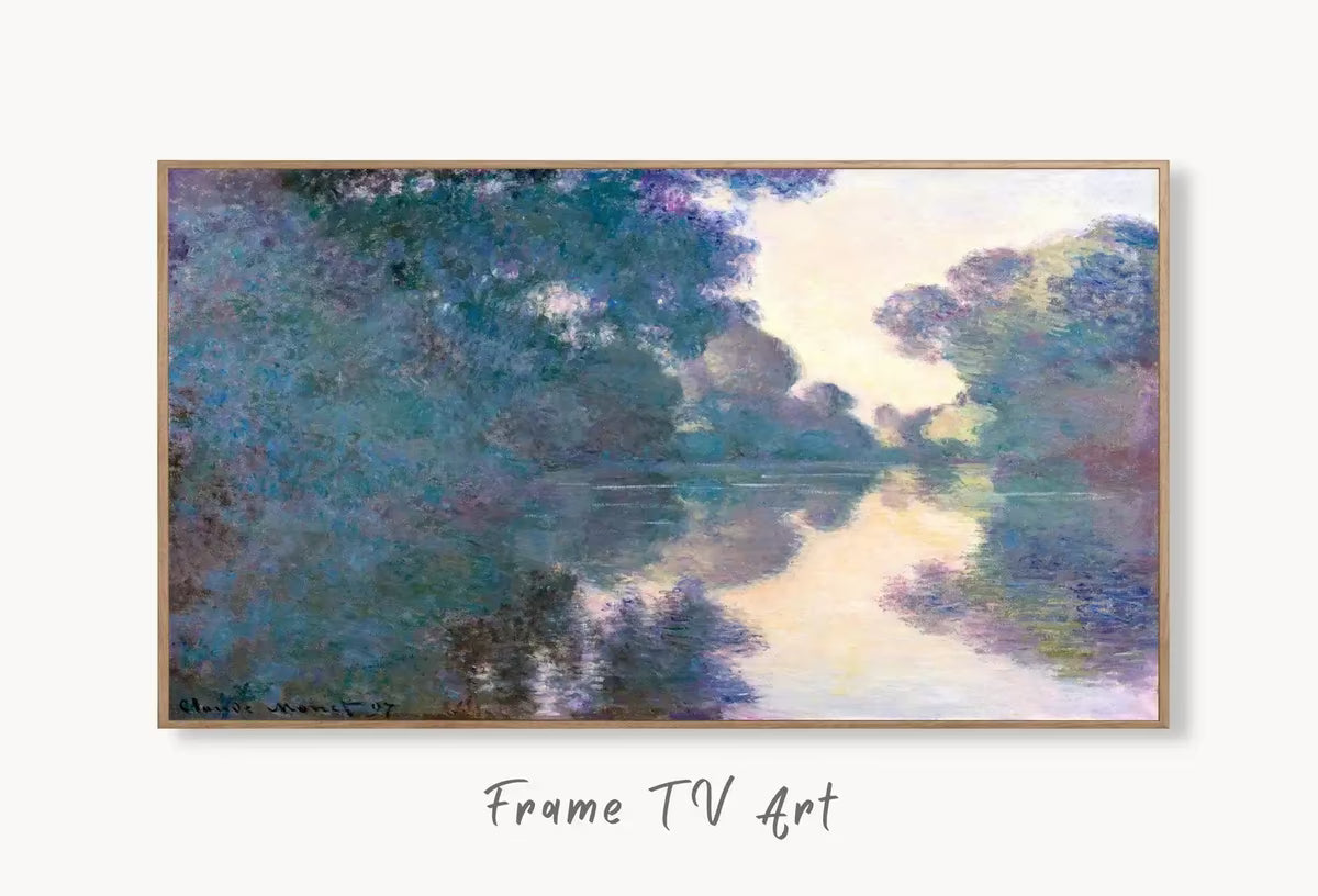 Samsung Frame TV Art 4K Monet Morning on the Seine Famous Painting. Instant Download Vintage Art for Samsung Frame TV. Claude Monet TV Art – Frame TV  Art