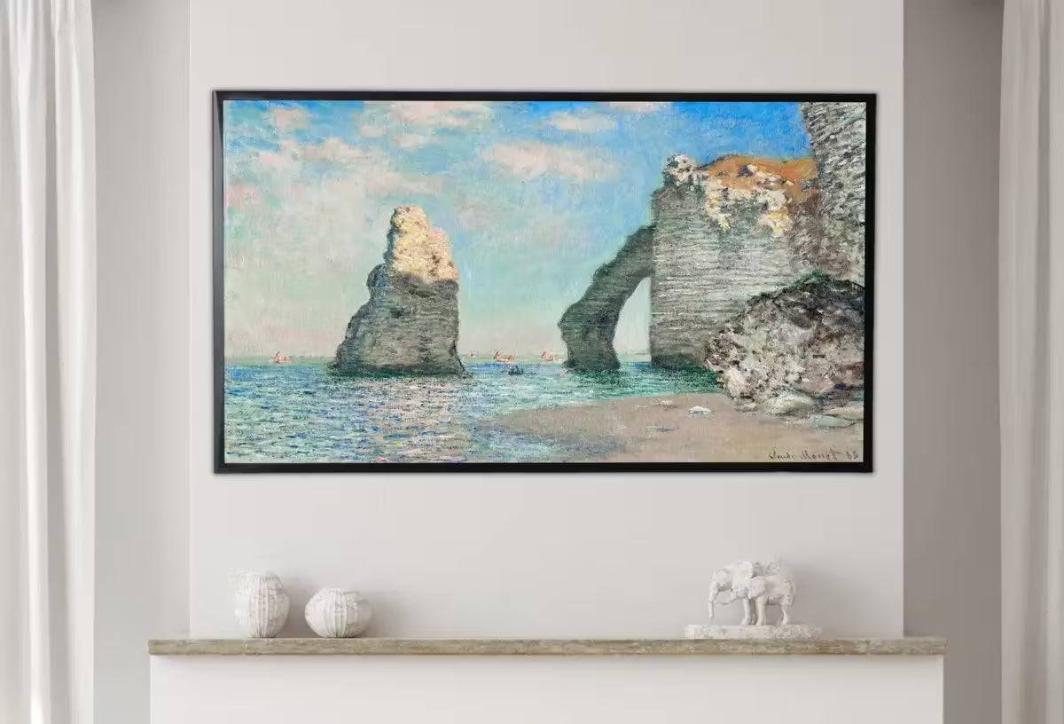 Samsung Frame TV Art 4K Monet Sea & Cliffs Famous Painting. Instant Download. Vintage Art for the Samsung Frame TV. Claude Monet Art for TV – Frame TV  Art