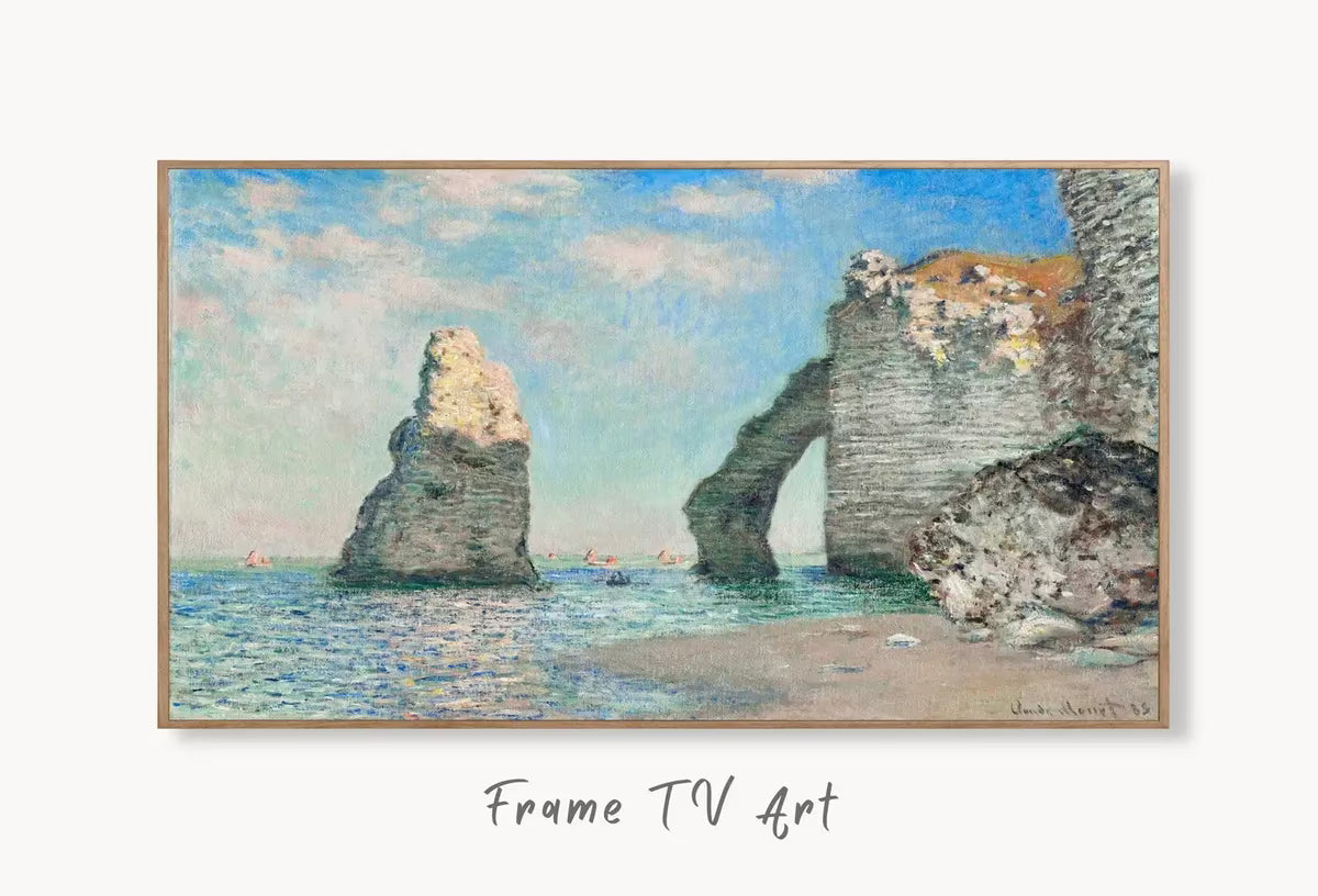 Samsung Frame TV Art 4K Monet Sea & Cliffs Famous Painting. Instant Download. Vintage Art for the Samsung Frame TV. Claude Monet Art for TV – Frame TV  Art
