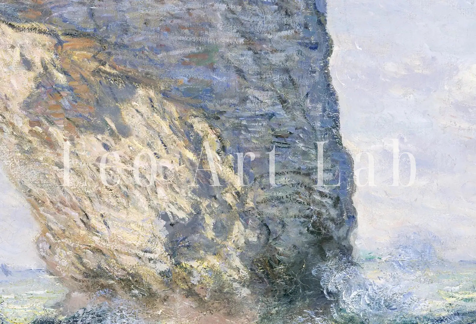 Detail view of artwork from Samsung Frame TV Art 4K Monet Sea & Rock Famous Painting. Instant Download. Vintage Art for the Samsung Frame TV. Claude Monet Art for TV. (variation 2)