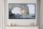 Detail view of artwork from Samsung Frame TV Art 4K Monet Sea & Rock Famous Painting. Instant Download. Vintage Art for the Samsung Frame TV. Claude Monet Art for TV. (variation 1)